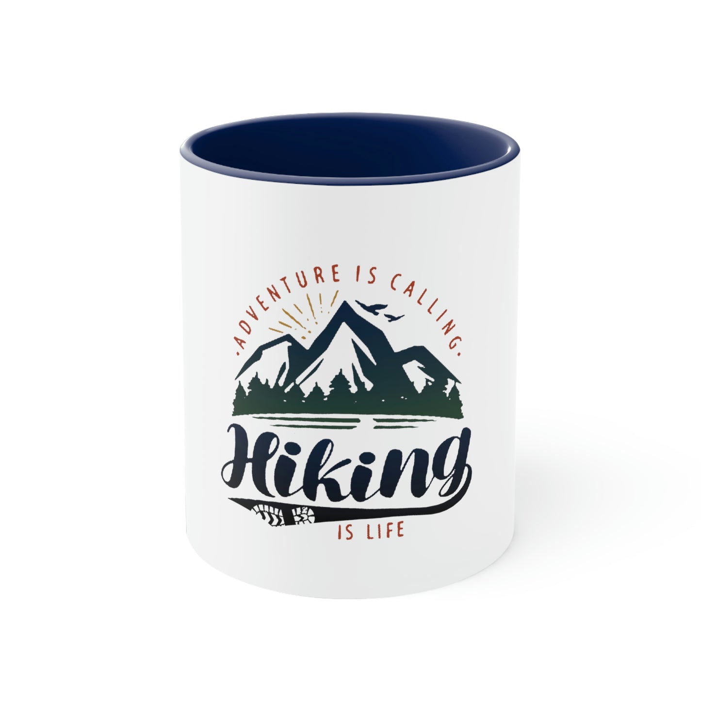 Hiking Is Life - Accent Coffee Mug, 11oz
