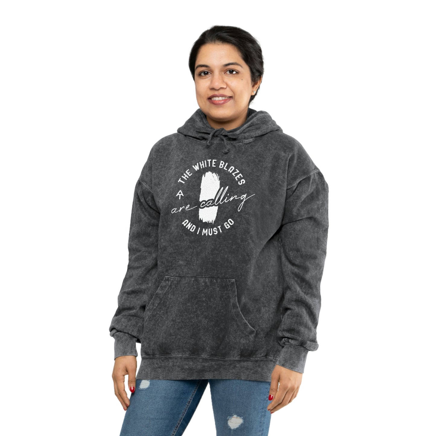 White Blazes Are Calling - Unisex Mineral Wash Hoodie