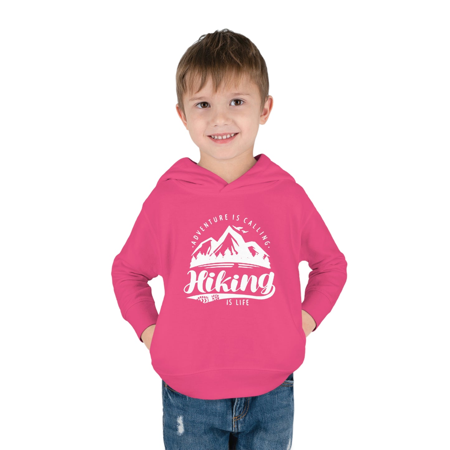 Hiking Is Life WHT - Toddler Pullover Hoodie