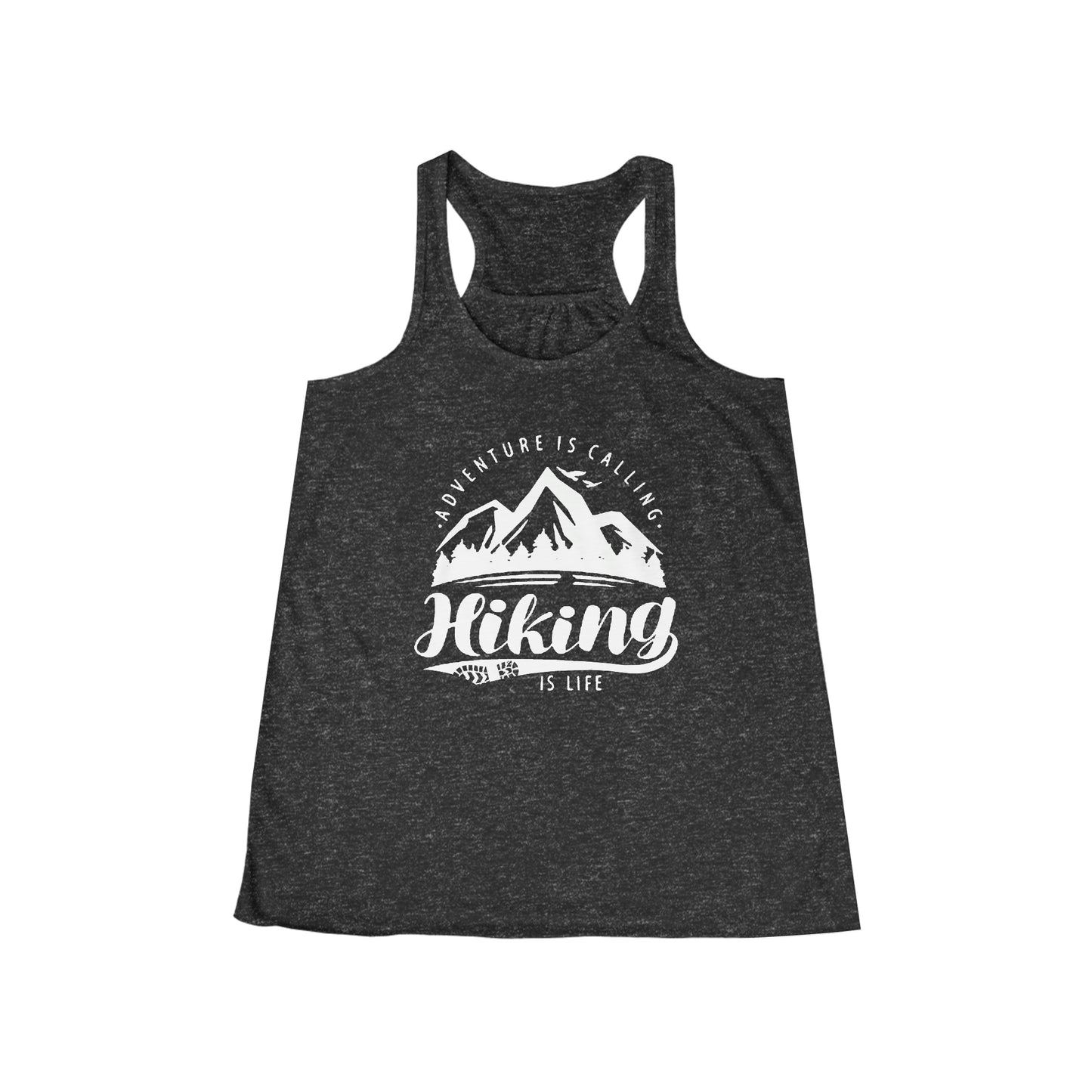 Hiking Is Life WHT - Women's Flowy Racerback Tank